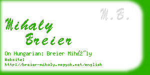 mihaly breier business card